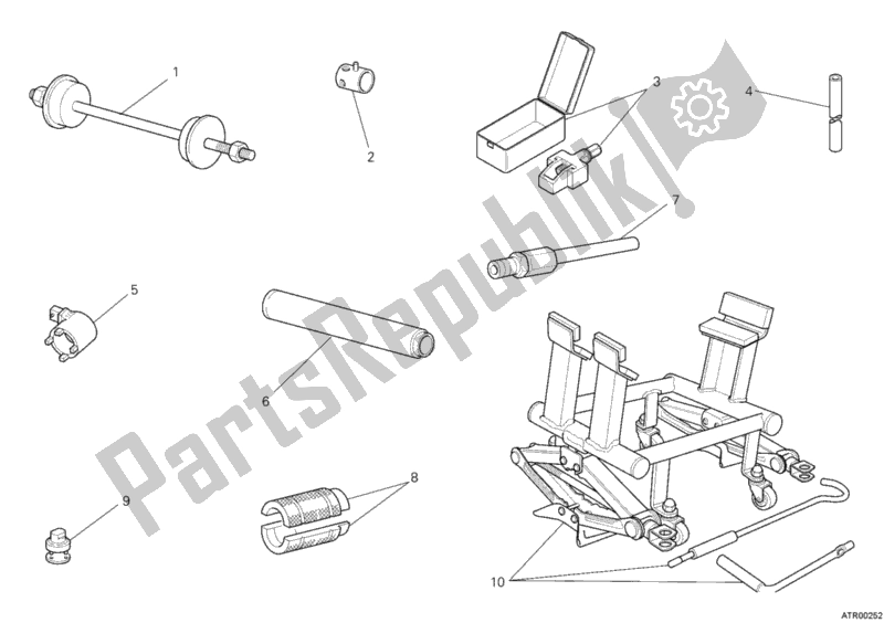 Alle onderdelen voor de Werkplaats Service Tools, Frame van de Ducati Monster 795-Thai 2012